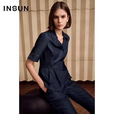 INSUN恩裳专选夏季收腰天丝牛仔面料衬衫商品大图