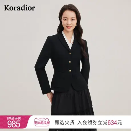 珂莱蒂尔女装2023年秋季职业通勤高级感收腰显瘦小西服外套上衣图片