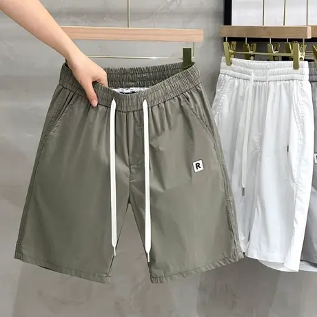 高级感男士休闲短裤夏季薄款潮流韩版运动工装五分裤男直筒宽松商品大图