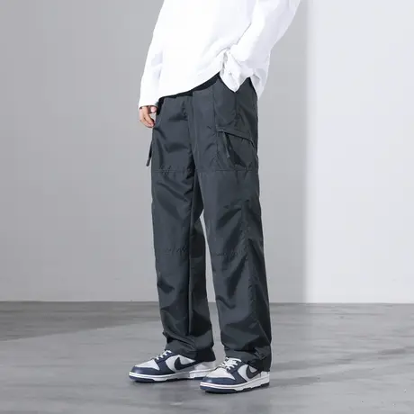 春夏季美式休闲户外工装裤男直筒简约透气机能速干裤纯色薄款长裤商品大图