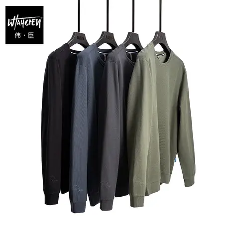 伟臣2023春季新品大码男装圆领套头卫衣胖子加肥加大宽松肥佬上衣商品大图