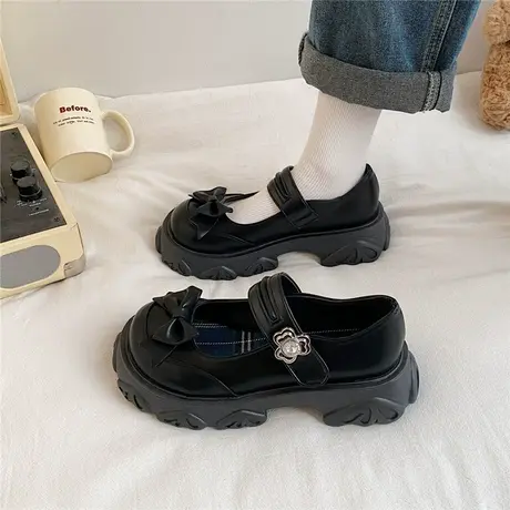 2024新款英伦风小皮鞋女法式少女猪腰子鞋厚底甜酷玛丽珍鞋jk单鞋商品大图