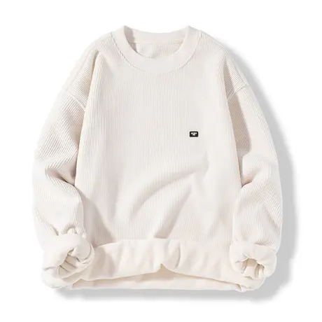 2023新款冬季男生圆领卫衣长袖无帽情侣装加绒潮牌秋冬男上衣打底商品大图