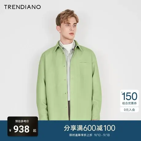 TRENDIANO官方2023新款春季时尚个性皮衣外套男装简约商品大图