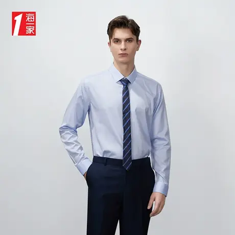 海一家亲肤舒适衬衣商务正装职业长袖衬衫男商品大图