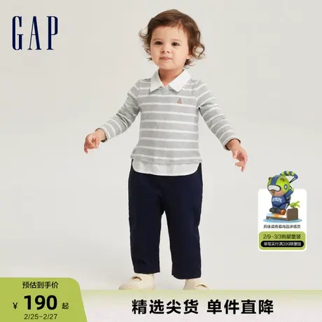 Gap婴儿春秋亲肤三合一连体衣儿童装一体式舒适洋气连身服743195商品大图