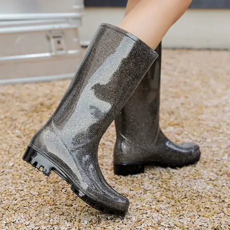 2023新款长筒雨天专用雨鞋外出防滑女款耐磨雨靴成人防水时尚胶鞋商品大图