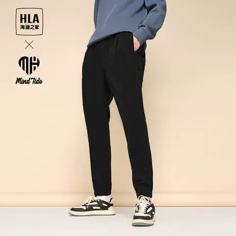 HLA/海澜之家循迹亦心即为系列卫裤2023秋季新款抽绳宽松休闲裤男商品大图