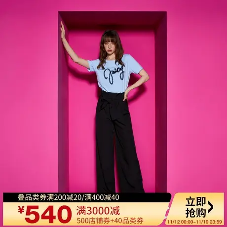 Juicy Couture橘滋23新款神秘蕾丝盘花绣女T恤商品大图