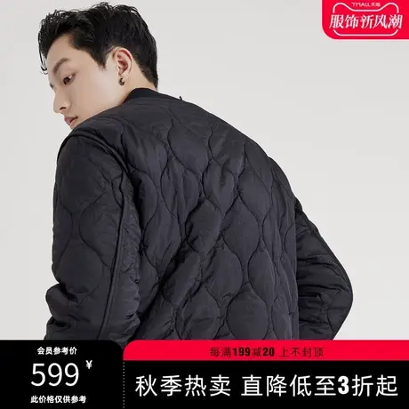 字母刺绣纯色简约冬季潮流工装时尚休闲连帽男生中长款棉服外套图片