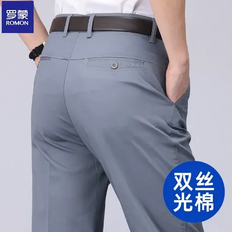 罗蒙春夏薄款男士休闲裤宽松爸爸裤子纯棉弹力中老年人男裤西裤图片