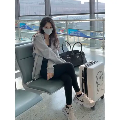 慵懒风大码oversize宽松男友风开衫卫衣ins潮牌日系加绒秋冬外套商品大图