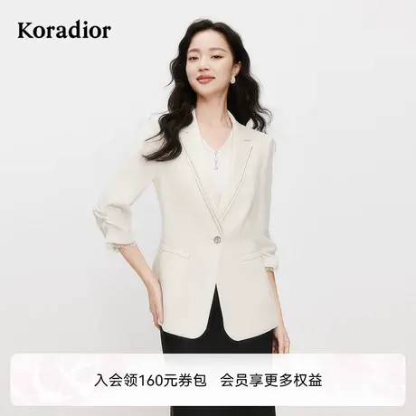 珂莱蒂尔2025春季新款七分袖西装外套女设计感小西服气质通勤外衣图片