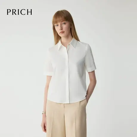 【超能小太阳】PRICH时尚个性短袖衬衫2025夏新款挺阔通勤衬衣女图片
