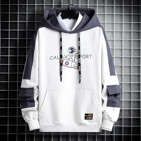 连帽卫衣男士春秋季2023新款潮牌ins港风情侣外套宽松运动上衣服商品大图