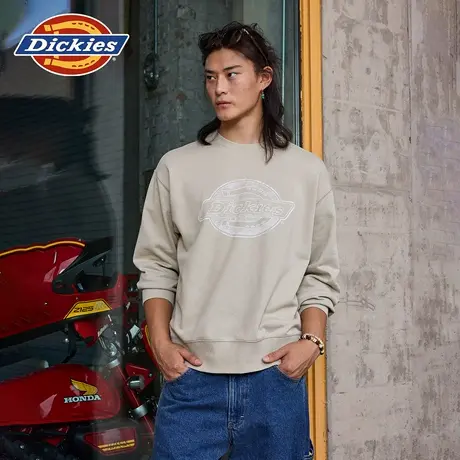 Dickies25秋冬新款大logo前胸印花圆领卫衣 男女情侣图片