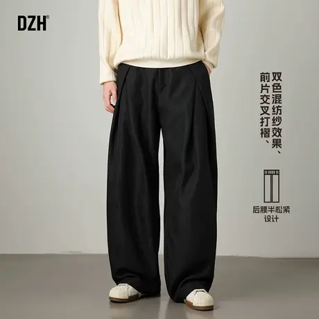 男士裤子2025新款今年流行爆款休闲裤黑色西裤男高级感痞帅阔腿裤商品大图