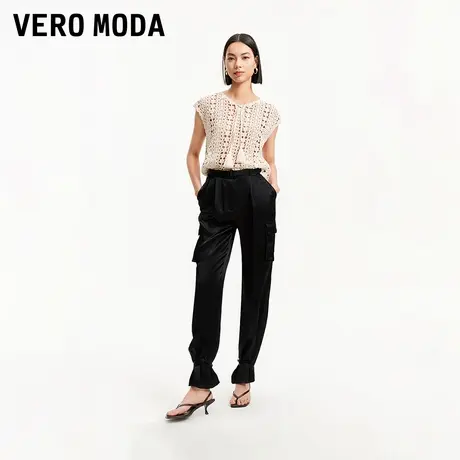 Vero Moda奥莱休闲裤女夏季新款优雅气质光泽感时髦直筒长裤子图片