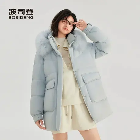 波司登2025新款羽绒服女时尚休闲轻盈短款毛领气质保暖外套宽松商品大图