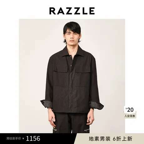 RAZZLE 地素奥莱男装棉服外套春季黑色绗线贴袋棉服图片