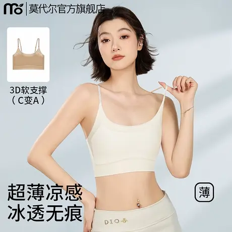 粉底液凉感束胸大胸显小运动无痕内衣防震收副乳隐形吊带背心夏薄商品大图