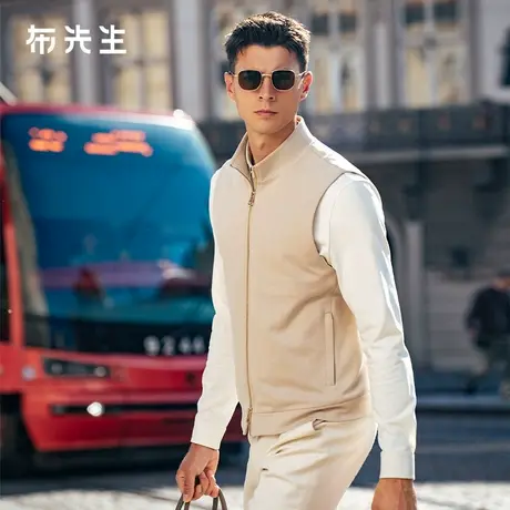 MrBu布先生时尚无袖立领拉链马甲2025秋季新款男针织外套BT16936图片