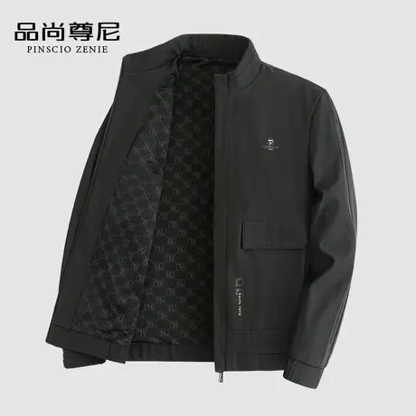 【通勤百搭】男士外套春秋款冲锋衣工装立领休闲夹克中老年爸爸装商品大图