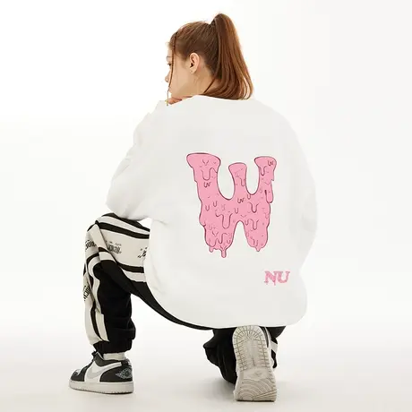 Nuthink美式大码涂鸦卫衣潮牌男春季2023新款加肥加大上衣男款商品大图