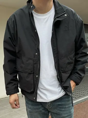 大依无忧秋新款大码男装立领简约潮胖子加肥加大男款短款夹克外套商品大图