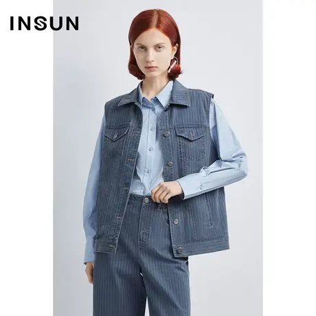 INSUN恩裳秋季工装风水洗牛仔马甲图片