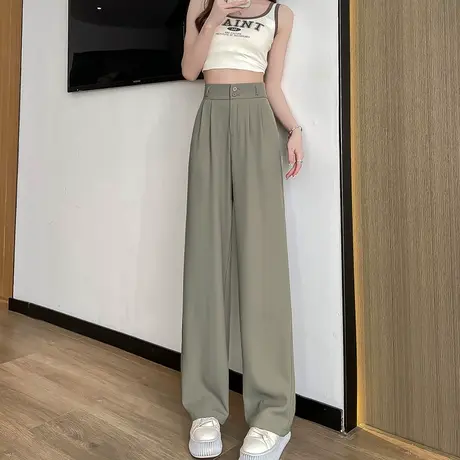 窄版西装阔腿裤女春秋季新款高腰显瘦垂感高级感直筒小个子拖地裤商品大图