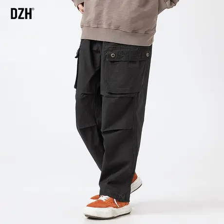 男士黑色工装裤子男潮流百搭男裤秋款023年新款宽松直筒裤休闲裤商品大图