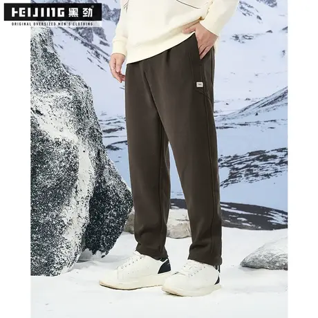 黑劲大码休闲直筒裤男士冬季新款宽松潮流胖子加肥加大肥佬长裤商品大图