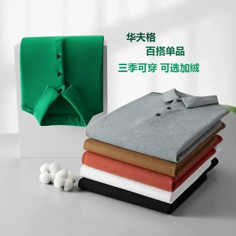 秋季新款套头卫衣男士潮流polo领T恤宽松百搭圆领外套长袖上衣服商品大图