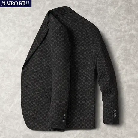 春秋季新款灯芯绒西装外套男士中年时尚休闲修身单件小西服上衣潮图片