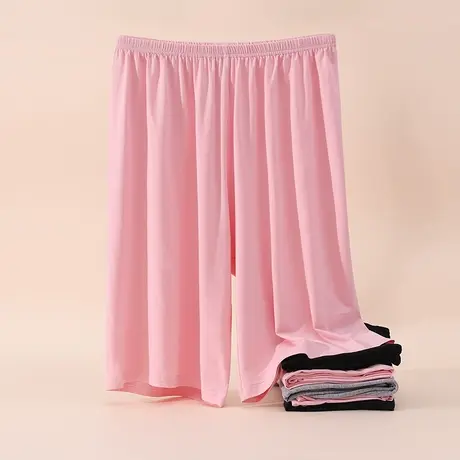 莫代尔五分睡裤薄款女夏短裤家居无口袋中裤老年商品大图