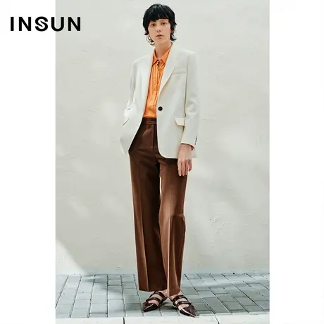 INSUN恩裳春季微收腰一粒扣简约抗皱西装外套图片