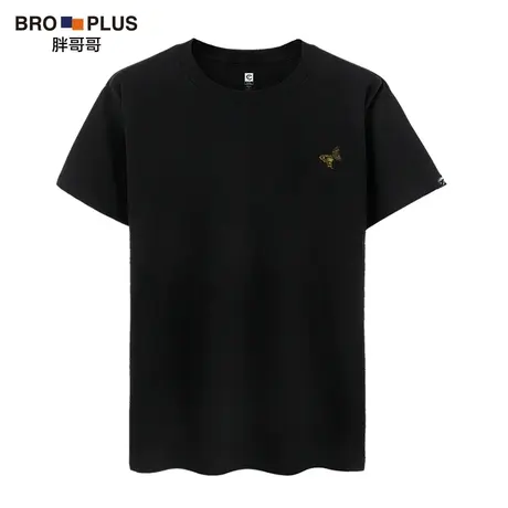 胖哥哥大码T恤男夏季纯棉印花休闲宽松半袖加肥加大印花胖子短袖图片