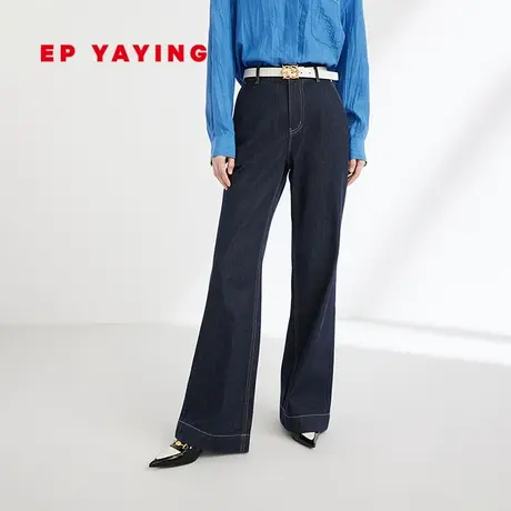 EP YAYING雅莹女装 显瘦中腰直筒微喇牛仔裤 2023秋冬新款J619A商品大图