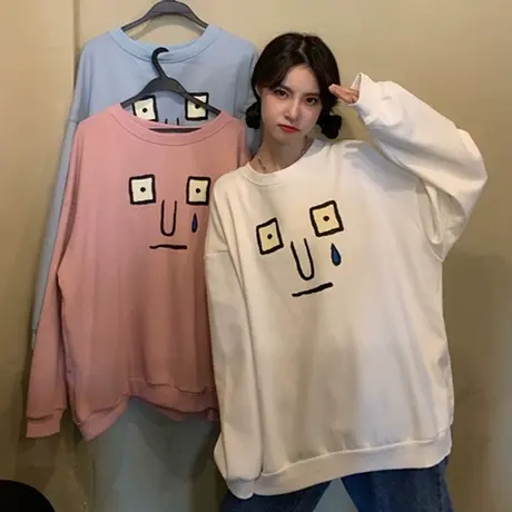 网红卫衣女2020春秋薄款宽松韩版上衣bf慵懒风百搭ins超火cec外套商品大图