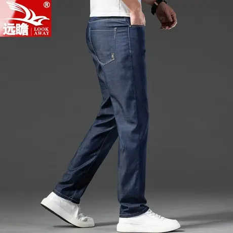 男士牛仔裤夏季薄款宽松直筒冰丝弹力大码男裤2023新款休闲长裤子商品大图
