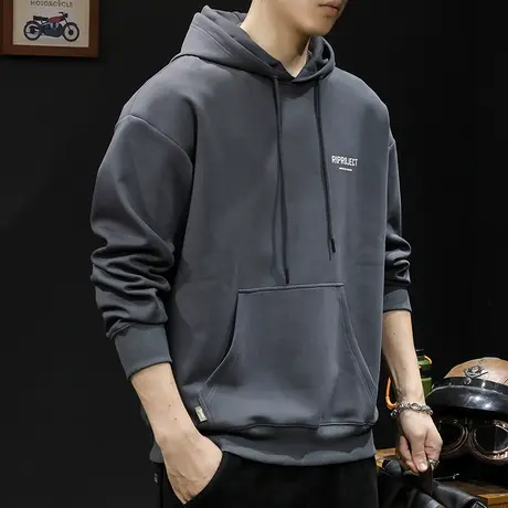 重磅连帽卫衣男秋季潮牌2023新款外套秋冬款男款衣服长袖宽松大码商品大图