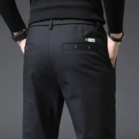 冬季加厚男裤上班黑色工作西裤子男士商务休闲长裤直筒宽松春秋款商品大图