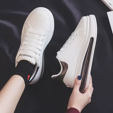 小白鞋女鞋2023秋冬季新款厚底气垫鞋子休闲鞋百搭运动板鞋松糕鞋图片