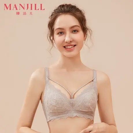 熳洁儿大胸显小胸内衣收副乳防下垂聚拢薄款V型性感蕾丝夏文胸女商品大图