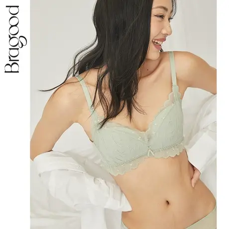 内衣女无钢圈小胸聚拢夏季薄款舒适蕾丝美背莫代尔蚕丝文胸套装图片