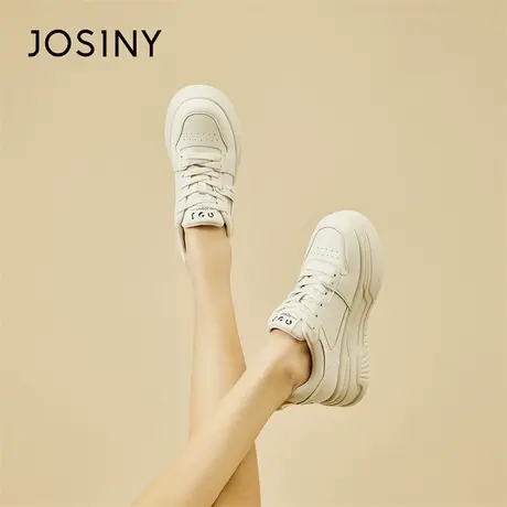Josiny/卓诗尼厚底小白鞋女款2024新款春夏季增高运动鞋休闲板鞋商品大图
