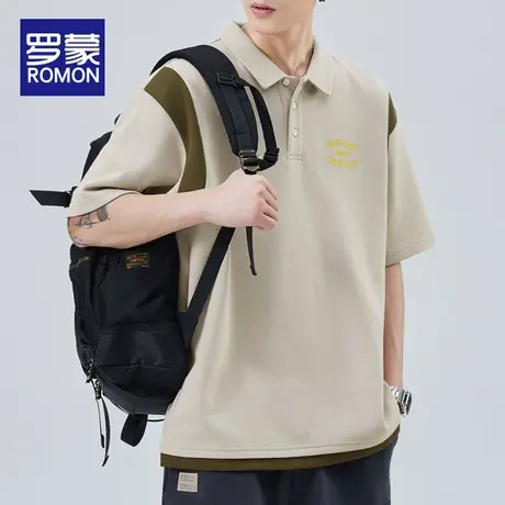 罗蒙短袖POLO衫男士宽松夏季薄款翻领半袖上衣服潮牌男生休闲T恤图片