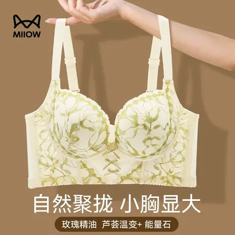 猫人小胸聚拢内衣女士无痕上托收副乳防下垂调整型性感蕾丝文胸罩商品大图