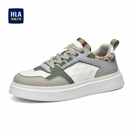 HLA/海澜之家男鞋新款潮流拼接透气板鞋百搭舒适小白鞋休闲鞋商品大图